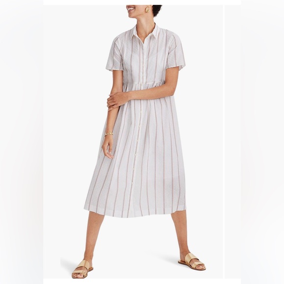 Madewell Midi Striped Cotton Shirtdress - Picture 9 of 9